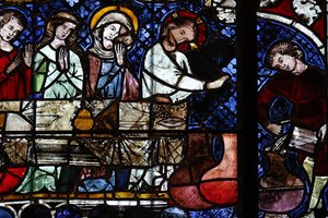 Cathédrale Notre-Dame de Strasbourg. Vitrail. La transformation de l