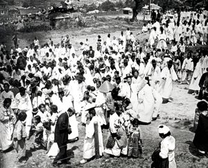Rassemblement en plein air, Corée, 1900