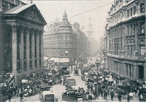 Devant le Mansion House, Londres, 9h, vers 1901 - Unbekannt