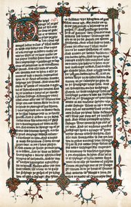 Page de la traduction de la Bible en anglais par Wycliffe, c1400