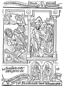 Page de la Biblia Pauperum (Bible des pauvres), 15e siècle - Unbekannt