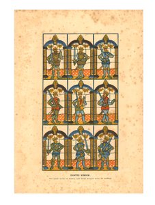 Vitrail peint. Deux comtes saxons de Mercie, et sept comtes normands de Chester, vers 1845 - Unbekannt