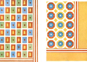 Motifs de plafond peint dans la tombe de Nebamon à Thèbes, Égypte, 1928 - Unbekannt