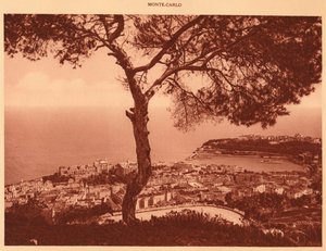 Panorama de Monte-Carlo pris de la route de la Turbie, 1930