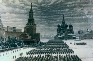 Parade sur la Place Rouge, décembre 1947, Moscou, Russie