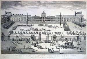 Parade des troupes lors de la grande parade, Palais des Tuileries, 19e siècle