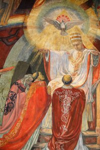 Paris, France. Église Saint-Esprit. Fresque représentant l