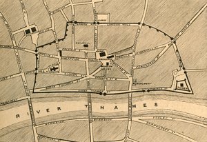 Partie du Londres moderne, montrant l