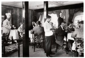 Salle à manger des passagers, Zeppelin LZ 127 Graf Zeppelin, 1933 - Unbekannt