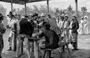 Paiement des travailleurs antillais, 1888
