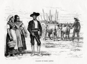 Paysans de Tolède, Castille-La Manche, Espagne, 1879