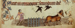 Paysans labourant du Luttrell Psalter, vers 1330 - Unbekannt