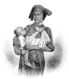 Femme et enfant Pepo-Hoan, vers 1890 - Unbekannt