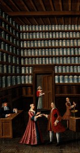 Pharmacie, vers 1700