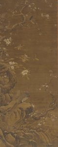 Faisans et fleurs de prunier enneigées, dynastie Ming ou Qing