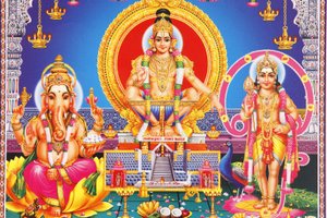 Image des dieux hindous Ganesh, Ayappa & Subramania, Inde - Unbekannt