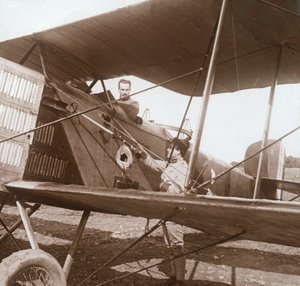 Pilote dans un biplan, vers 1914-1918 - Unbekannt