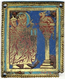 Plaque avec Moïse, Aaron et le serpent d