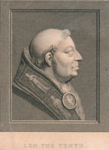 Pape Léon X 1475-1521, né Giovanni di Lorenzo de Medici, vers 1830