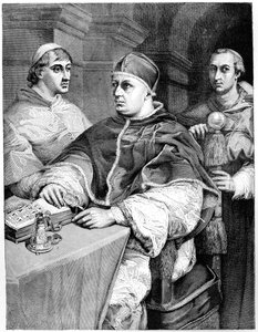 Pape Léon X, Giulio de Médicis le futur Pape Clément VII et le Cardinal de Rossi