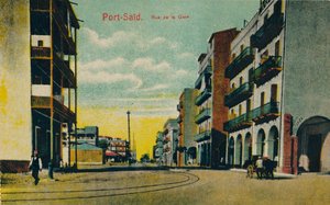 Port-Saïd. Rue de la Gare, vers 1900