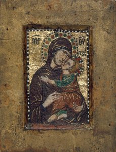 Icône portable avec la Vierge Eleousa, byzantine - Unbekannt