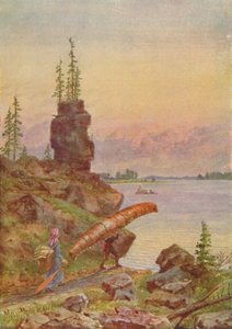 Portage et canoë en écorce de bouleau - Unbekannt