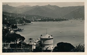 Portofino - Castello Brown et panorama du golfe de Tigullio, vers 1900 - Unbekannt