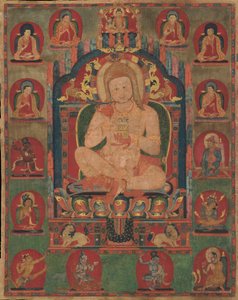 Portrait de Jnanatapa assisté de Lamas et Mahasiddhas, vers 1350 - Unbekannt