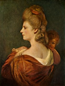 Portrait de dame et enfant, vers 1780, vers 1912