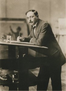 Portrait de Thomas Theodor Heine dans son atelier, vers 1913
