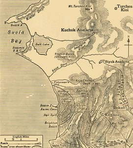 Positions des forces ANZAC sur la péninsule de Gallipoli en Turquie, Première Guerre mondiale, juillet 1915 - Unbekannt