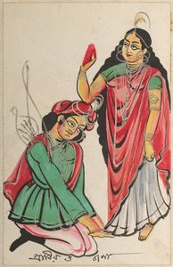 Pravira agenouillé aux pieds de Jana, 1800s - Unbekannt