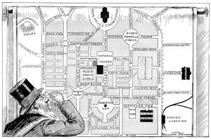 Le président Kruger regardant un plan de la nouvelle Pretoria, 1900 - Unbekannt