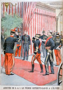 Prince Kotohito Kan arrivant au palais de l