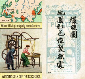 Principales zones de production de soie, de la série de cartes de cigarettes 