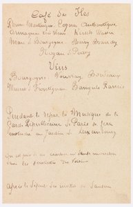 Impression, carte de menu - Unbekannt