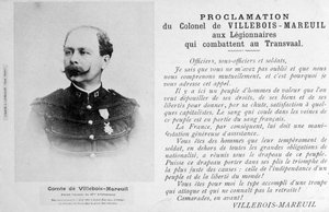 Proclamation par le colonel Villebois-Mareuil, vers 1900