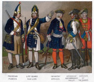 Soldats prussiens et français de 1704, 19ème siècle
