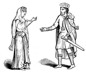 Reine Alfgyfe et roi Canute, 11ème siècle, 1910 - Unbekannt