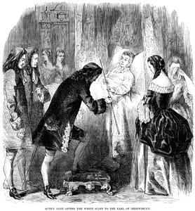 La reine Anne 1665-1714 remettant le bâton blanc au comte de Shrewsbury, vers 1714