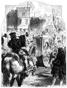 Le dernier voyage de la reine Anne 1665-1714 vers la maison du Parlement, vers 1714