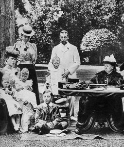 La reine Victoria et sa famille à Osborne House, fin du XIXe siècle - Unbekannt