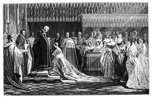 La reine Victoria recevant le sacrement lors de son couronnement, 28 juin 1838, 1900 - Unbekannt
