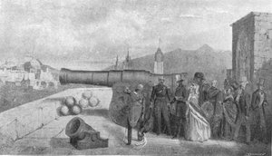 Première visite de la reine Victoria en Écosse, 1842 : Inspection de Mons Meg au château d