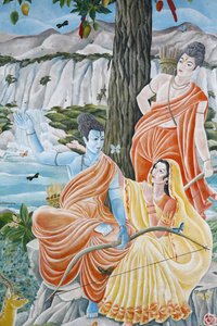 Rama, Sita et Laxman. Pashupatinah, Katmandou, Népal - Unbekannt