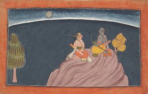 Rama et Lakshmana sur le mont Pavarasana: Folio de la série Shangri Ramayana, vers 1690-1710 - Unbekannt