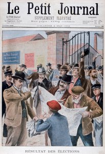 Lecture des résultats des élections dans le journal, Paris, 1902 - Unbekannt