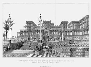 Reconstruction de la façade nord-est du palais de Sennachérib à Kouyunjik, assyrien, 1853