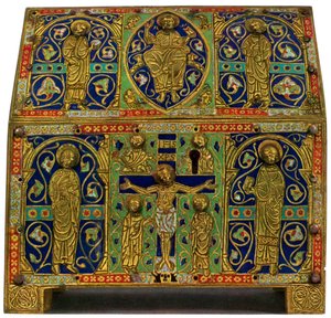 Reliquaire, émail champlevé sur cuivre, 13e siècle, 1931